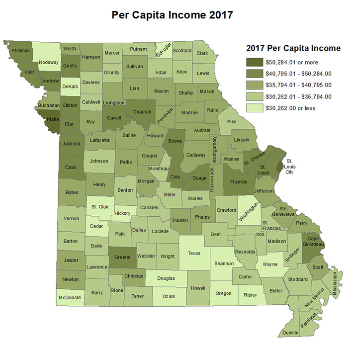 Per Capita Income 2017 Map