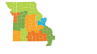 Missouri Color map with regions jpg image